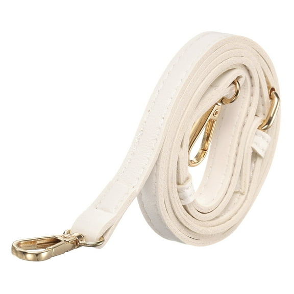 Leather Purse Straps [1Pcs] - 51.2 Inch Adjustable Straps Replacement for Handbags Use for Purse & Crossbody Bag & Handbag - [White & Gold]