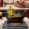 thumbnail image 4 of Uncoated Thick Iron Pot, Japanese Cast Iron Cookware, 9.5 In/10.2 In/11.02 In Multifunctional Non-Stick Cast Irons Wok With Lid, Durable & Rust-Free (26cm,without lid), 4 of 7
