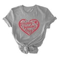 thumbnail image 6 of VKOYWKM Valentine's Day Tops for Women Heart Graphic Tees Valentine Holiday Tops Crew Neck Loose Fit Family Party Tees Spring Fashion, 6 of 6
