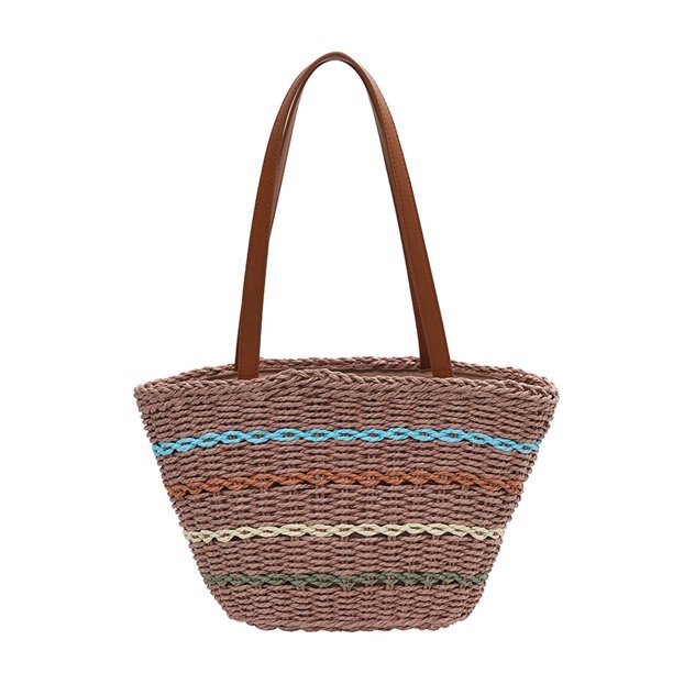 Bolso de paja tipo hobo para mujer, bolso de hombro tejido, bolso de mano para playa, de verano, bolso hecho a mano