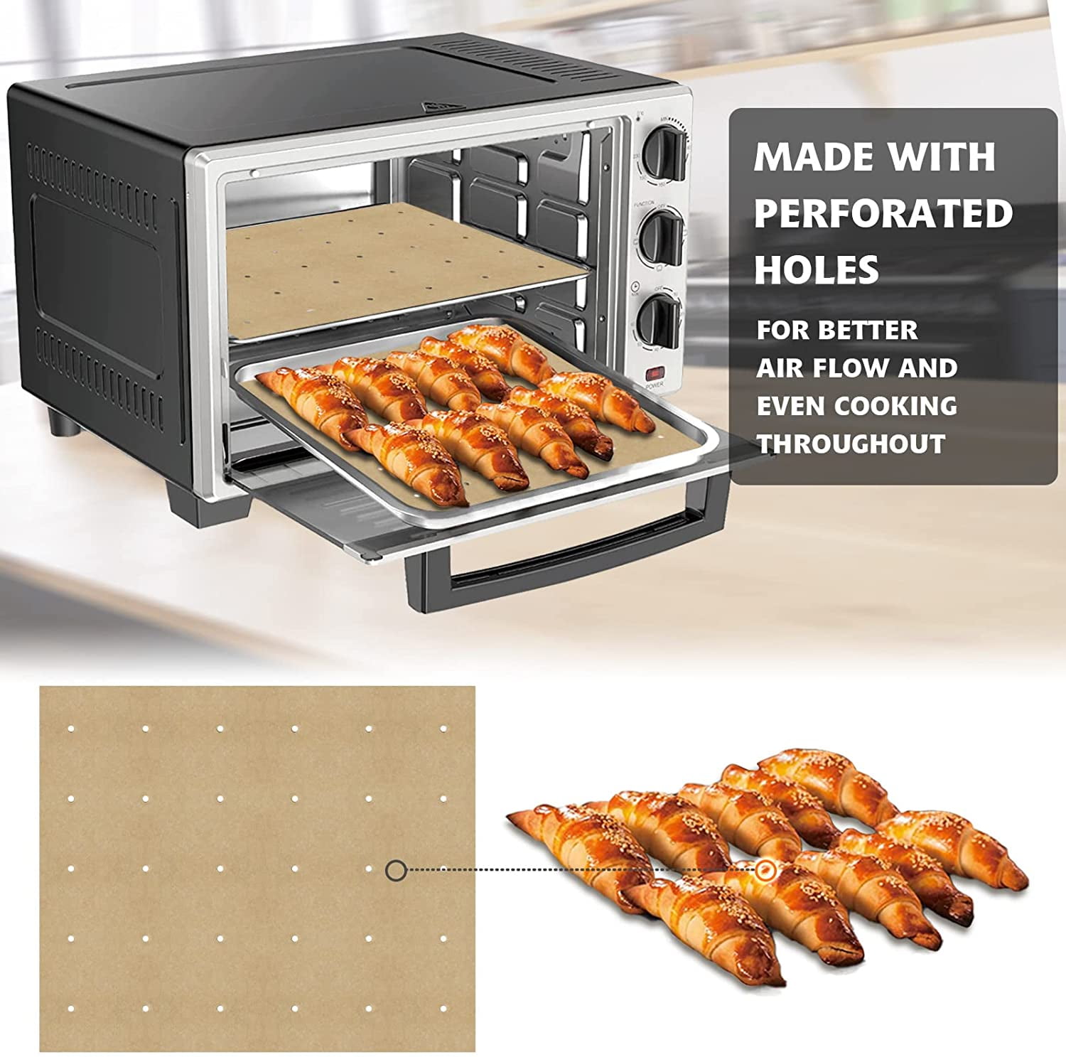 demedo Air Fryer Liners for Dual Basket Air Fryer,90 Pcs Rectangle Air Fryer  Disposable Paper