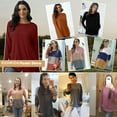 thumbnail image 7 of KISSMODA Womens Sweatshirt Striped Crew Neck Basic Trendy Autumn Fall Tunic Tops For Women Long Sleeve T Shirts, 7 of 7