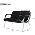 thumbnail image 6 of Kinbor Office Guest Chairs, 6-Seat Reception Chairs Black Waiting Room Chairs Lobby Furniture for Airport Bank Hospital Business, Black, 6 of 9