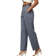 thumbnail image 5 of Guluxicc Womens Casual Tapered Pants Belted High Waisted Trousers with Button Cuffs and Pockets Solid Color Pants for Work, 5 of 7