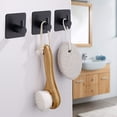 thumbnail image 3 of Ganchos adhesivos de acero inoxidable de 4 piezas para pared de baño, toallero para uso familiar y de oficina, color negro, 3 of 4