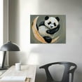 thumbnail image 4 of Nawypu  Panda Canvas Wall Art Funny Panda Playing with Moon The Picture Painting for Kids Room Bedroom Home Decoration Ready to Hang, 4 of 5