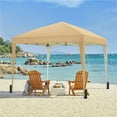 thumbnail image 2 of Yaheetech 10x10 Ft Pop Up Canopy Tent with 4 Sidewalls and Adjustable Heights, Khaki, 2 of 7