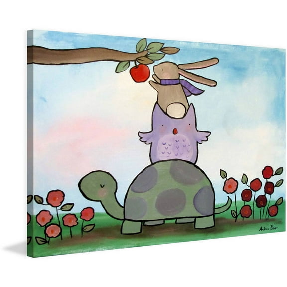 Marmont Hill "Helping Friends" by Andrea Doss Painting Print on Wrapped Canvas