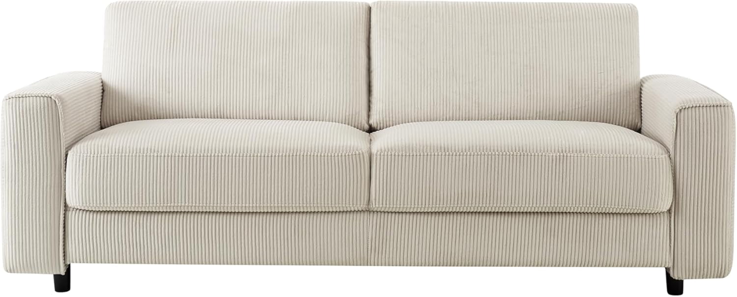 EPOWP 2-Piece Sleeper Sofa & Loveseat Set, 5-Seat Modern Corduroy Couches for Living Room, Tufted Plush Upholstery, High-Density Foam, Black Support Legs, Solid Wood Frame, Brown