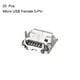 thumbnail image 2 of Uxcell 5-Pin DIP 90 grados conector de enchufe hembra Micro USB tono plateado 10pcs, 20, 2 of 3