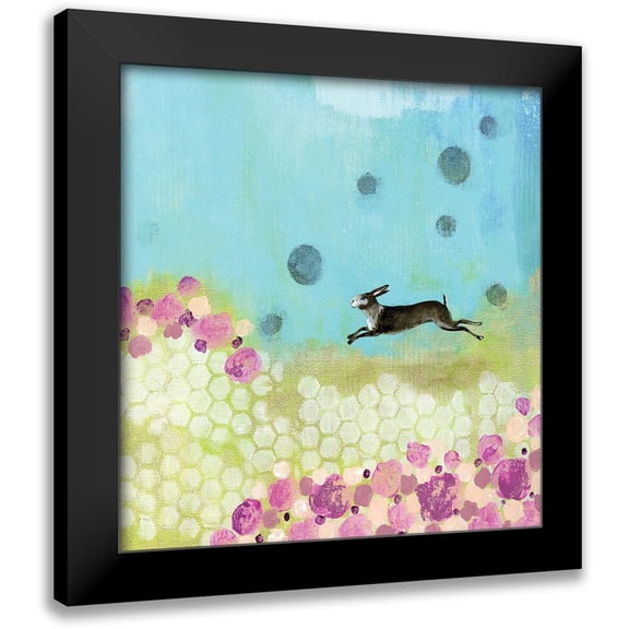 Ogren, Sarah 15x16 Black Modern Framed Museum Art Print Titled - Purple and Yellow Bunny