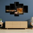 thumbnail image 4 of TISHIRON 5PCS Framed Whiskey Theme Canvas Wall Art Set,60"x32" Bar Cigar and Whisky Wall Canvas Art Decor, 4 of 7