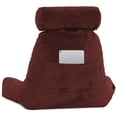 thumbnail image 4 of Husband Pillow Medium Maroon, Backrest for Kids, Teens, Petite Adults - Reading Pillows With Arms, Adjustable Loft, Plush Memory Foam, Bed Rest Chair for Sitting Up, Detach Neck Roll, Removable Cover, 4 of 7