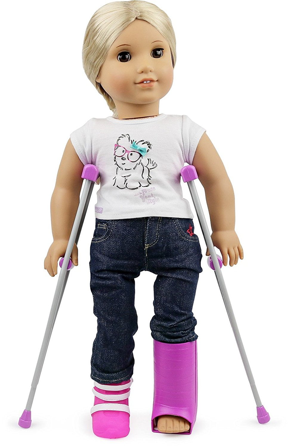 Click n' Play Doll Wheelchair and Crutches Set, Perfect For 18 