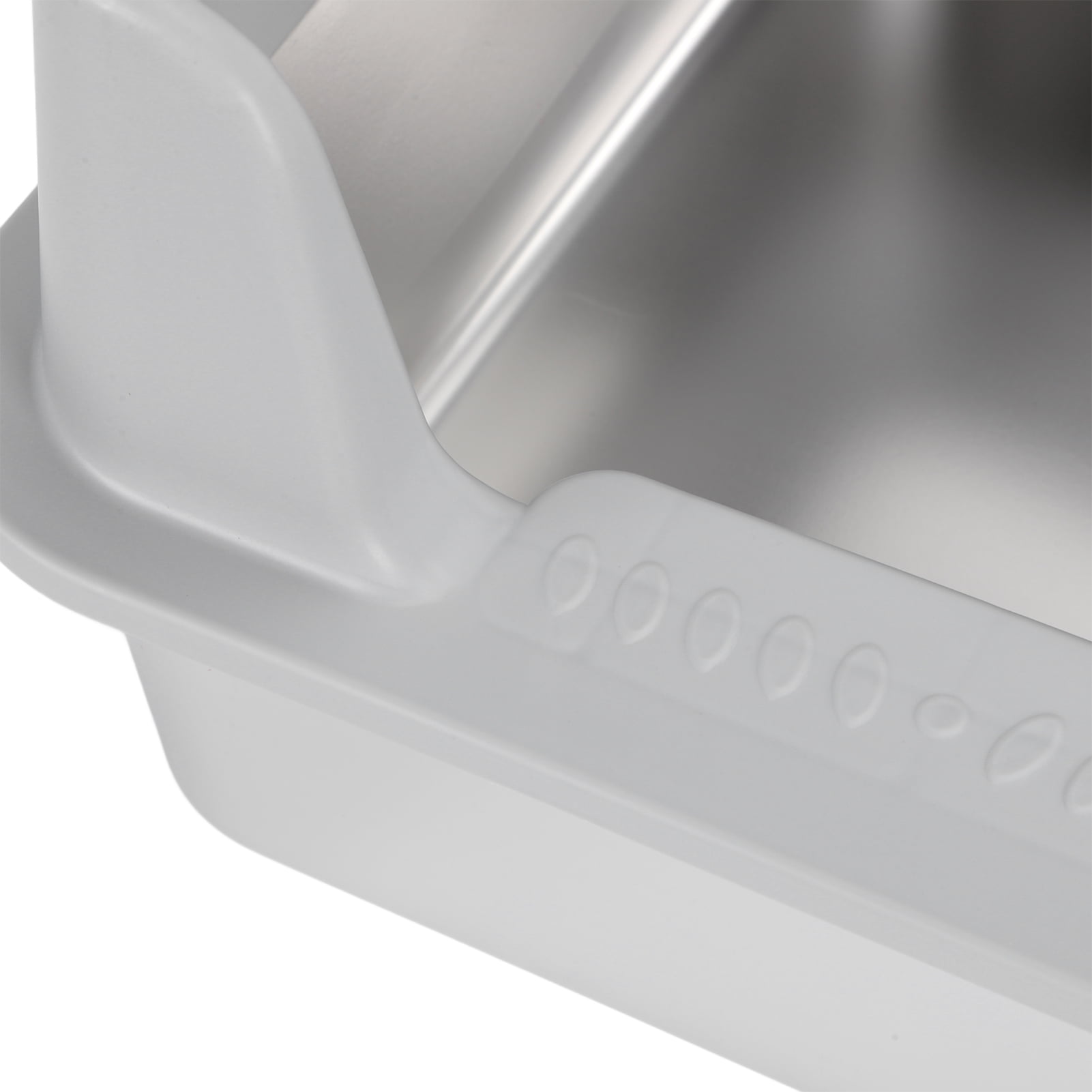 BOKYAN Stainless Steel Cat Litter Box Enclosed High Sided Anti Splashing Pet Pan, Easy to Clean Rectangle Toilet for Small Medium Cats, 20.47 inches / 52 cm Length, Grey