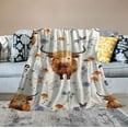 thumbnail image 2 of RUIYC Highland Gifts - Cute Throw Blanket for Girls &amp; Boys - White Soft Fuzzy Plush Blankets for Couch, Sofa, 2 of 6