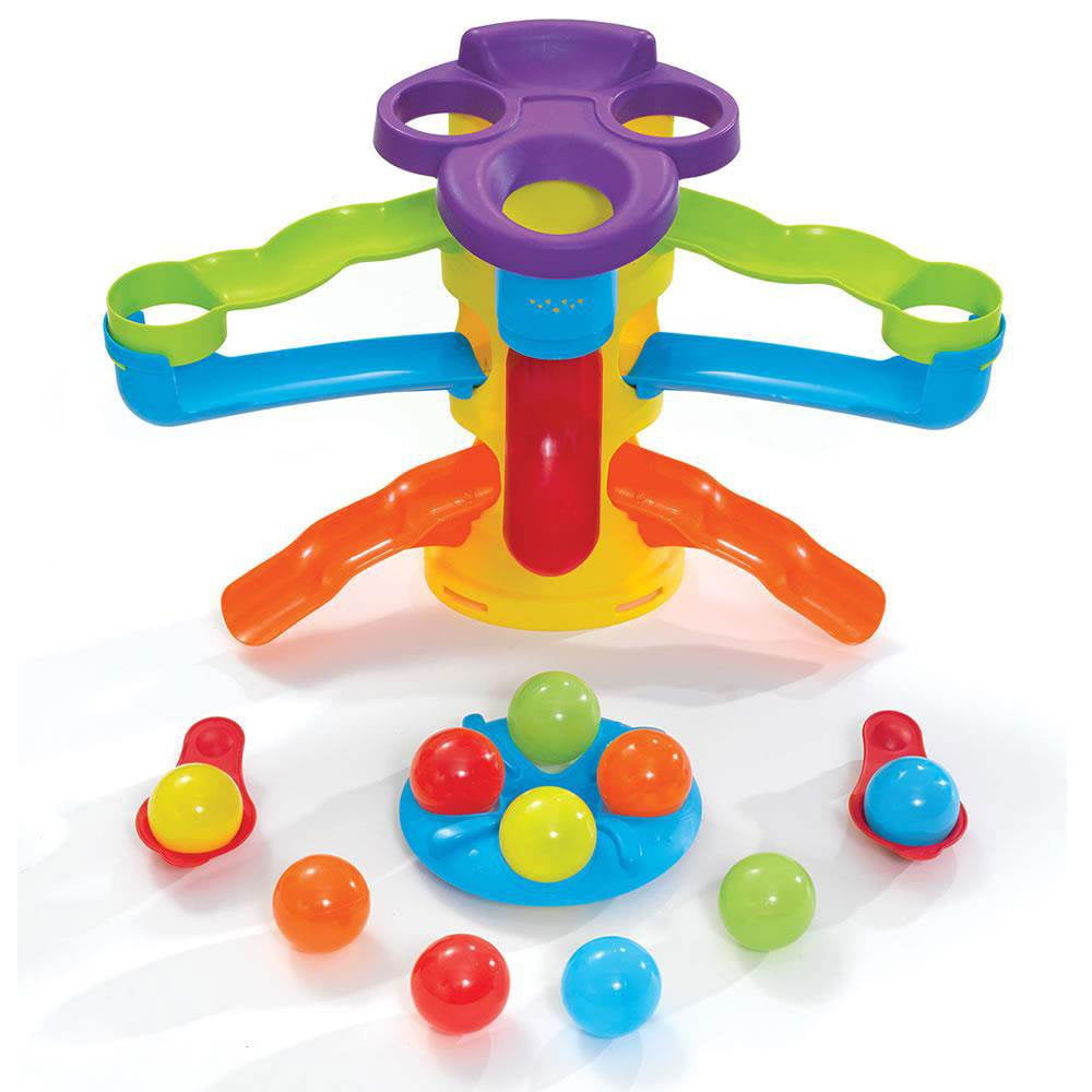 Step2 Busy Ball Play Green Plastic Water Table for Toddlers with Ramp and Spinner