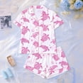thumbnail image 2 of HAYIMI Child Cute Kids Cartoon Printed Short Sleeve Button Down Collared Shirt and Shorts For Girls Comfortable Home Pajama For Sleep Versatile Nightwear, 2 of 4