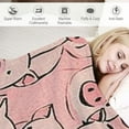 thumbnail image 3 of Orinice Pig Blanket Gifts,   Flannel Throw Blanket Soft for Girls Boys Adults, Lightweight, Comfortable, Warm Cute Pig Themed Blanket for Bed Couch 60x80in, 3 of 6
