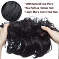 thumbnail image 3 of Benehair Messy Curly Hair Extensions Bun Scrunchies Wrap on Ponytail Updos Large Thick Donuts Hairpiece for Woman, 3 of 8