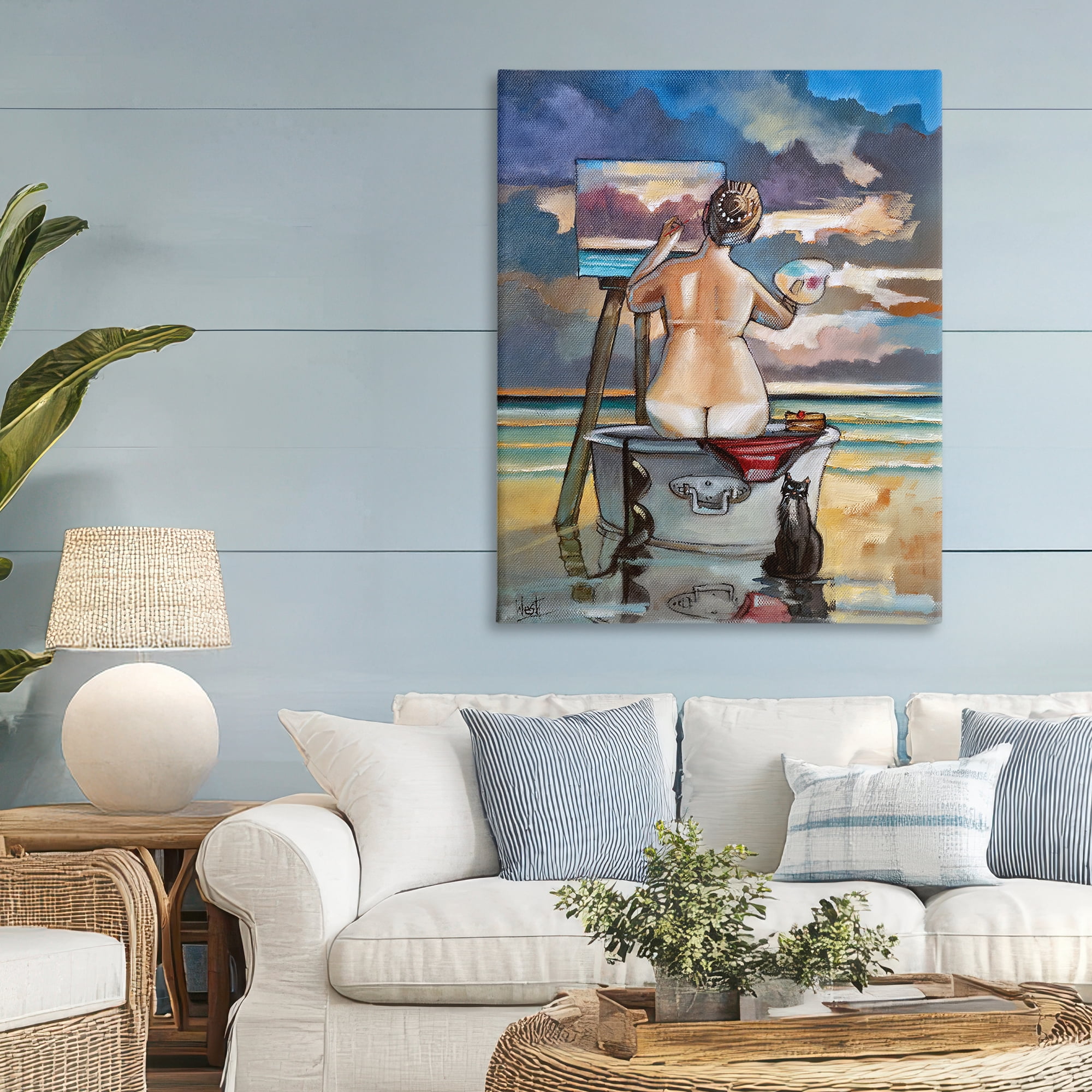 Stupell Industries Painting Up A Storm Canvas Wall Art, design by Ronald West
