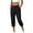 #0416-Black, variant on Trousers for Women High Waist Button Front Cargo Capri Pants Urban Casual Wear Elastic Cuffs Loose Fit Bottoms Gift