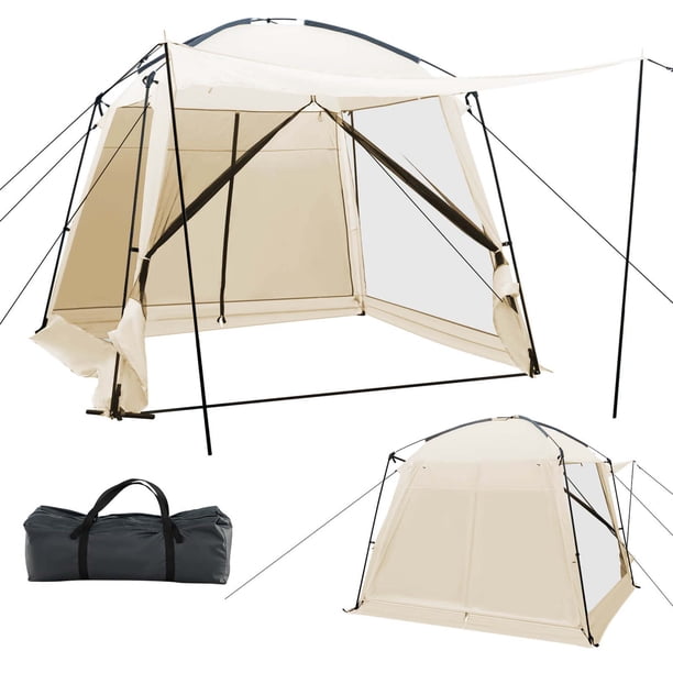 Costway Tienda De Campaña De 3 X 3 M Con Porche Delantero, Grande Para 6-8 Personas, Portátil Impermeable, Con 2 Puertas, 4 Ventanas De Malla, Bolsa De Transporte Para Acampar, Viajar, Senderismo