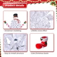 thumbnail image 5 of Ktaxon 6 FT White Christmas Tree Pre-Lit Snowman Shape Flocking 140 Lights Cool Color 8 Modes, White Christmas Pine Tree, 5 of 8