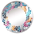 thumbnail image 2 of Designart "Futuristic Geometry in Blue and Purple" Geometric Polka Dot Round Wall Mirror - Oval Printed Decorative Mirror - Multiple Color Options, 2 of 5