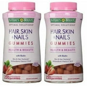 2 PACK | Nature's Bounty Hair Skin & Nails w/ Biotin Strawberry 230 Gummies each