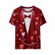 thumbnail image 5 of Xuyuer Valentine's Day Women's Tshirts Holiday Party Funny Costume 3D Print Funny Tuxedo Graphic T-Shirt Novelty Short Sleeve Crewneck Shirt Circus Costume Showman T-Shir, 5 of 9