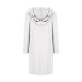 thumbnail image 5 of XFYSSS Casual Women's Fashion Solid Color Long Sleeve V-Neck Drawstring Pullover Hooded Dress Women Polyester Dress Long Sleeve V-Neck Hooded Dress, 5 of 7