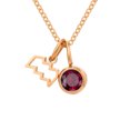 thumbnail image 1 of Collier Rune Tridimensionnel des Douze Constellations, Luxe Léger, Couleur, Collier Pierre de Naissance en Strass, Collier en Acier Inoxydable, 1 of 6