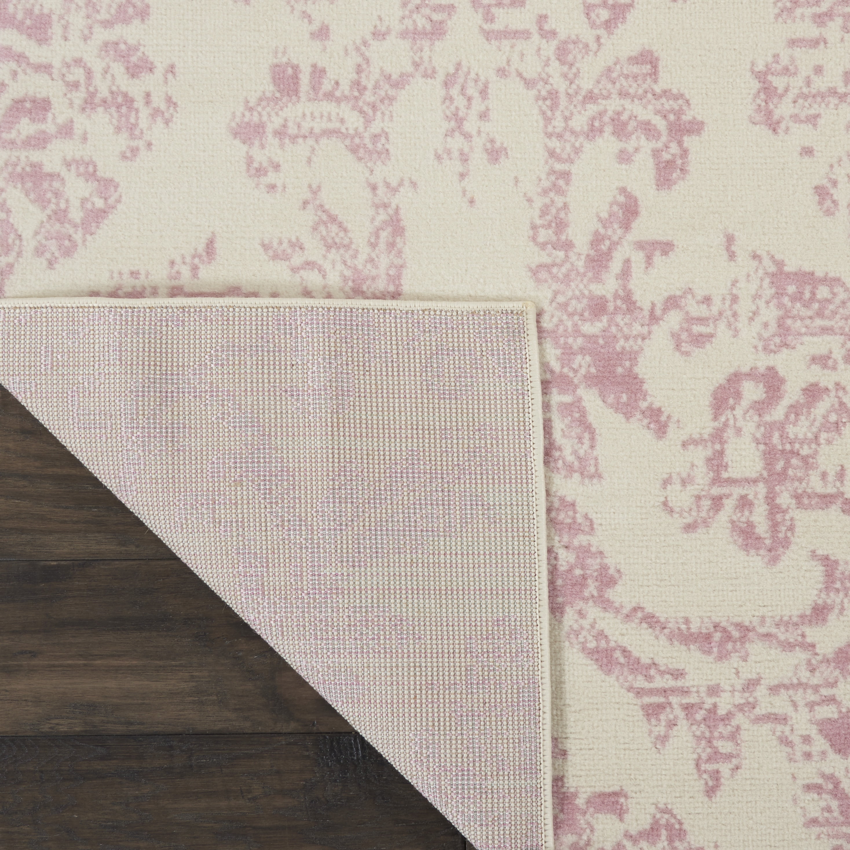 Nourison Bliss Vintage Farmhouse Ivory/Pink 7'10" x 9'10" Area Rug, (8' x 10')