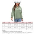 thumbnail image 4 of Blusa Cuello En V Manga Larga Puños Con Volantes Lazo Cordón Volante Cuello Alto Tops Casuales Para Mujer Verde S, 4 of 5