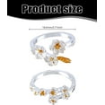 thumbnail image 2 of 2Pcs Alloy Flower Open Rings Silver Adjustable Cuff Rings Retro Jewelry Accessory for Women Birthday Festival Elegant Gifts Personalized Jewelry 9~13mm Inner Diameter: 18mm, 2 of 3