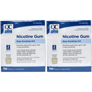 QC Nicotine Gum Stop Smoking Aid Original 110 Pieces, 2mg Each Each Pack of 2