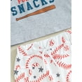 thumbnail image 6 of Toddler Baby Boy Baseball Outfit Letter Short Sleeve T-Shirt Tops +Baseball Shorts Set 2Pcs Summer Cute Clothes, 6 of 7