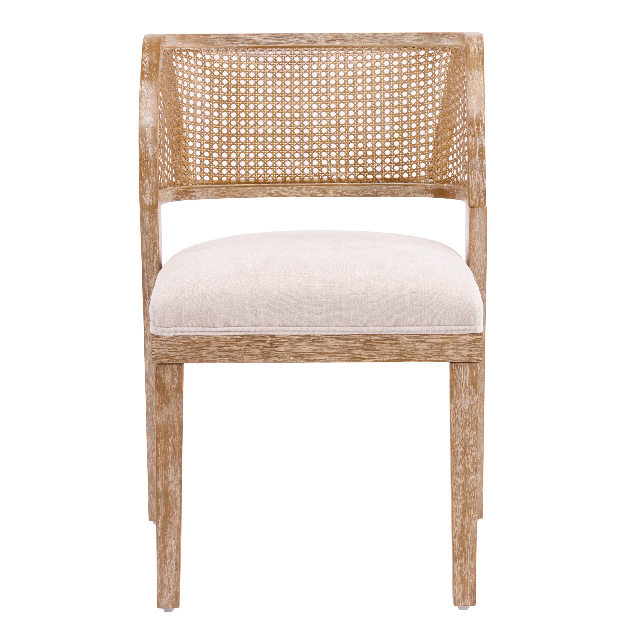Christopher Knight Home Vintage Rattan Back Dining Chairs Set of 2, Natural Rubberwood Frame, Beige Seat