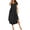 Black, variant on Women Nightgown Long Nightshirts Short Sleeve Soft Sleepwear Side Split V Neck Nightdress with Pockets