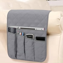 LAMIRO Slip Couch Sofa Chair Armrest Organizer 5 Pockets Armchair Caddy Smart Phone Book Magazines TV Remote Control Holder (Gray)