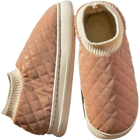 

Fluffy Down Slippers for Women Men Cozy Puffer Slides Closed Back Comfy House Slippers Non-slip Memory Foam Indoor