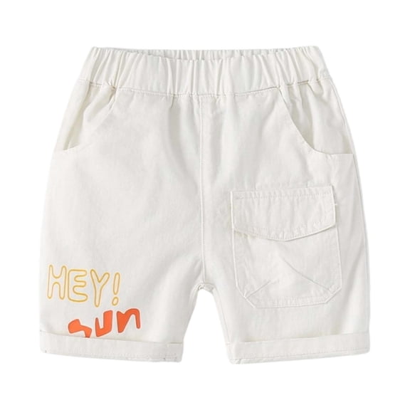 Pants for Boys Pocketed Lightweight Elastic Solid Print Shorts Breathable Everyday Wear 18-24 Months