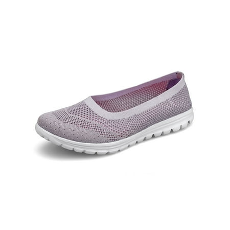 

Ritualay Womens Sneakers Non-Slip Casual Shoes Comfort Flats Breathable Lightweight Walking Shoe Work Yoga Slip On Sock Sneaker Light Purple 7.5