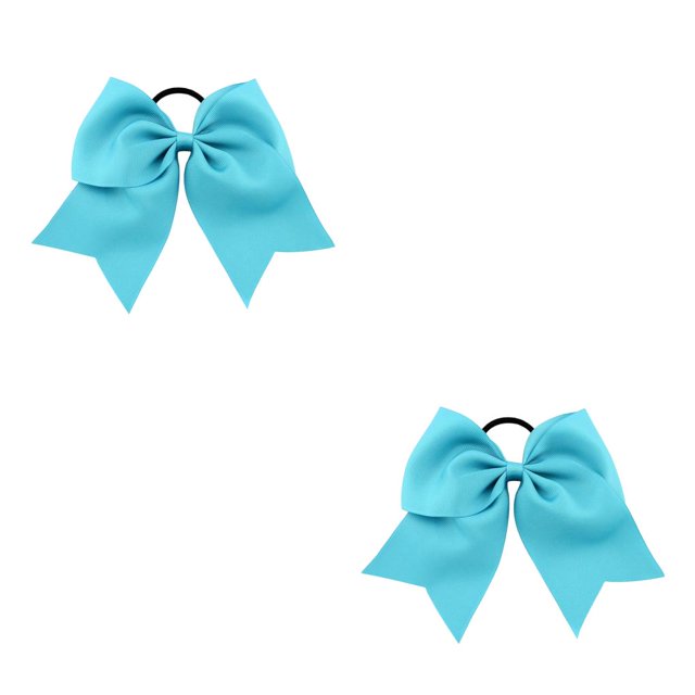 Qarigey Banda para el cabello grande Bowknot Goma elástica Soporte de cola de caballo ajustable Cabellos Cuerda Scrunchies para mujeres Multi Cielo azul 2Conjunto