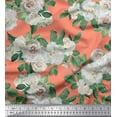 thumbnail image 1 of Soimoi polyester Crepe Fabric Leaves & Begonia Flower Decor Fabric Printed Yard 52 Inch Wide, 1 of 1