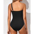 thumbnail image 3 of SURJDE One Shoulder One Piece Swimsuit for Women Tummy Control Bathing Suits Modest Full Coverage Keyhole Swimwear, 3 of 6
