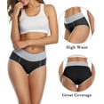 thumbnail image 3 of wirarpa Women's High Waisted Cotton Briefs, 4 Pack, Sizes 5-10, Black, 3 of 6