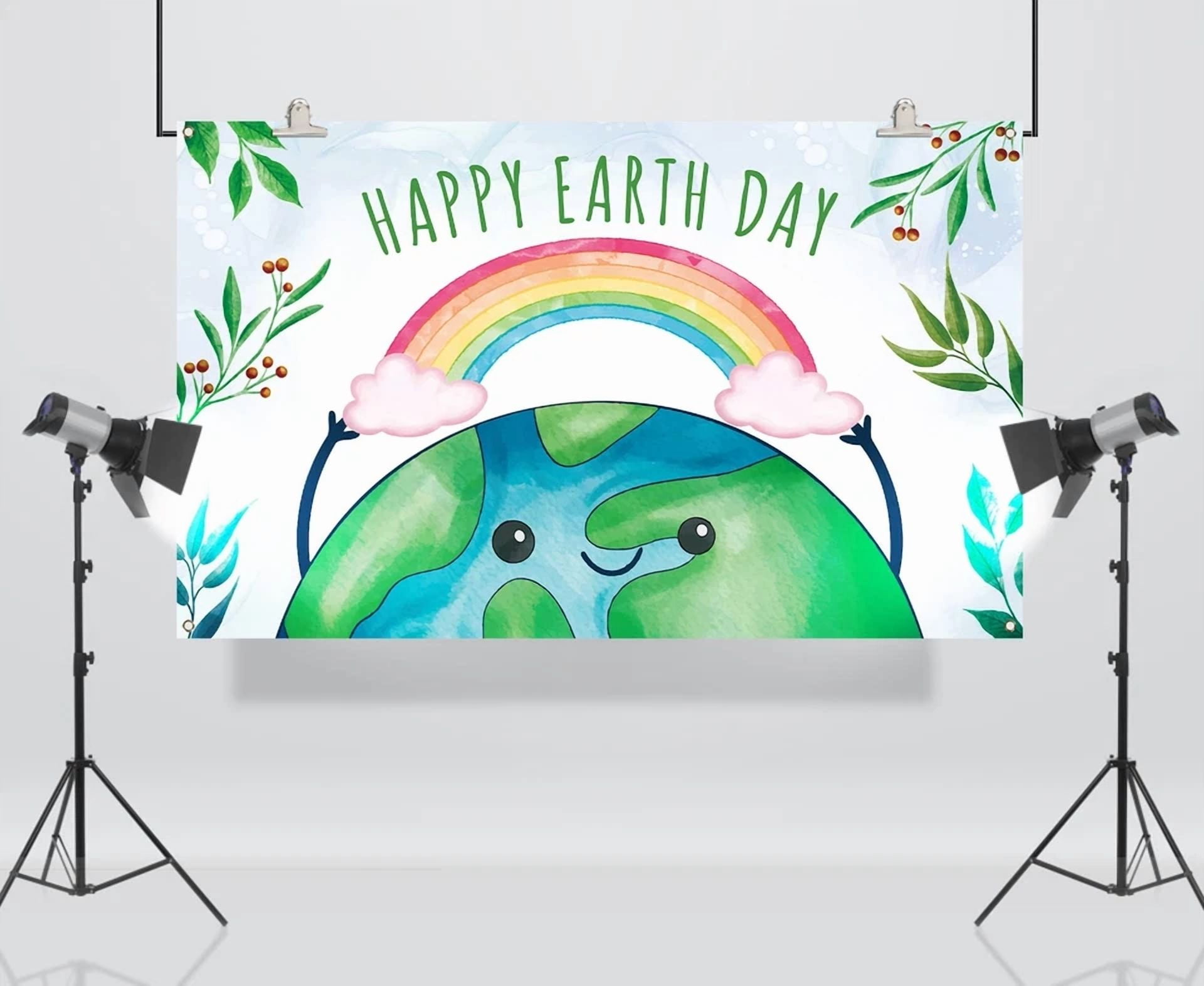 BUTTERFLY- Earth Day Photo Booth Backdrop April 22 Travel Themed Party Decoration School...