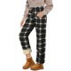 thumbnail image 1 of Gibobby pantalones de vestir Pantalones de pierna recta de felpa y engrosados en invierno 2023 Nuevos pantalones casuales cálidos de talle a cuadros de terciopelo de de imitación(Negro, S), 1 of 4